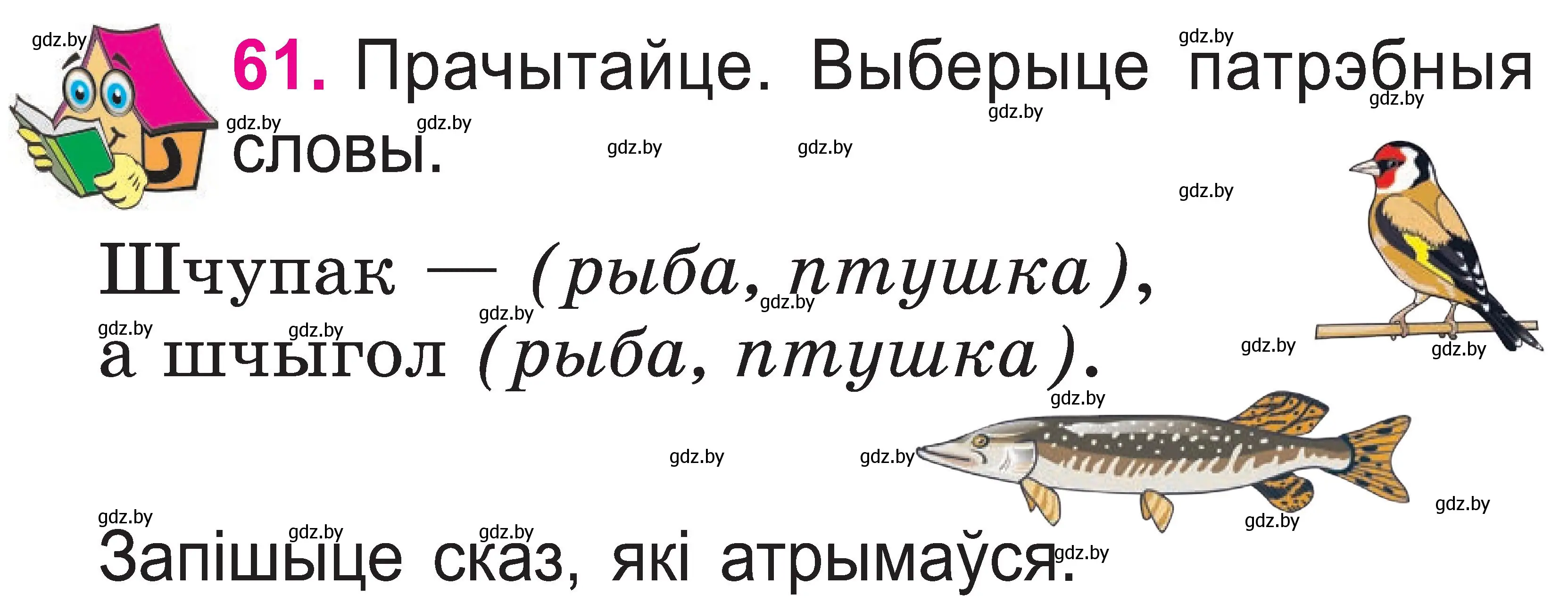 Условие номер 61 (страница 33) гдз по белорусскому языку 2 класс Свириденко, учебник 1 часть