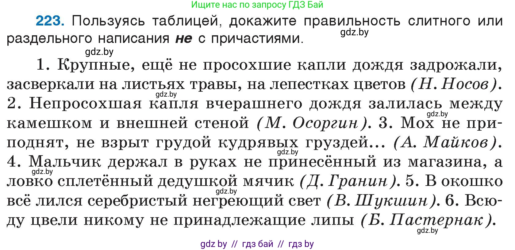 Условие номер 223 (страница 109) гдз по русскому языку 7 класс Волынец, Литвинко, учебник