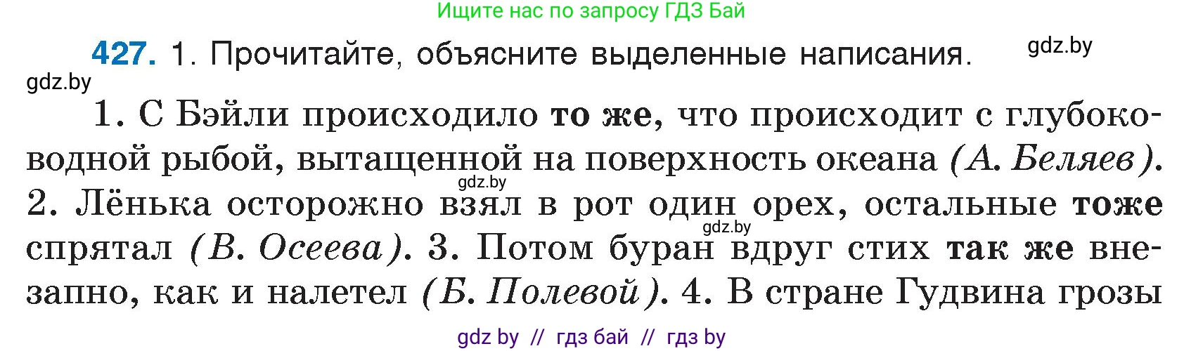Условие номер 427 (страница 206) гдз по русскому языку 7 класс Волынец, Литвинко, учебник