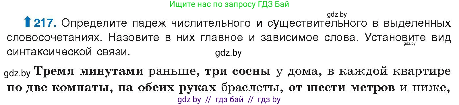 Условие номер 217 (страница 122) гдз по русскому языку 10 класс Леонович, Волынец, учебник