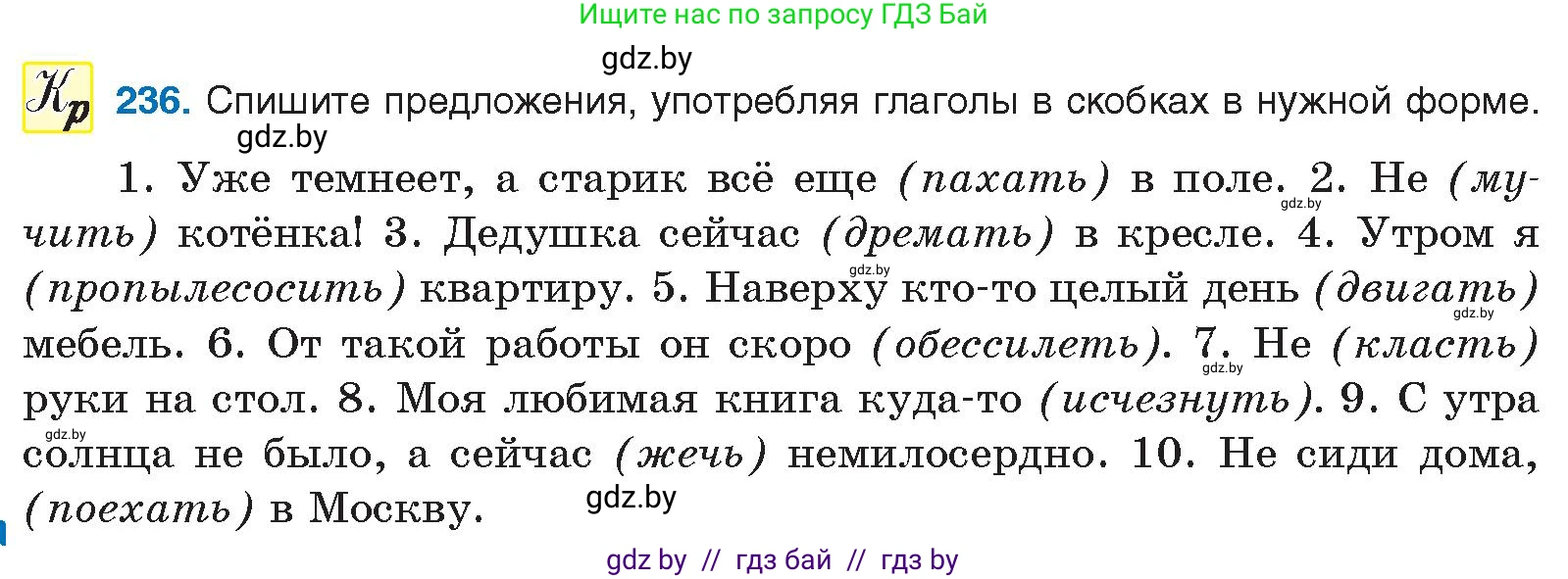 Условие номер 236 (страница 132) гдз по русскому языку 10 класс Леонович, Волынец, учебник