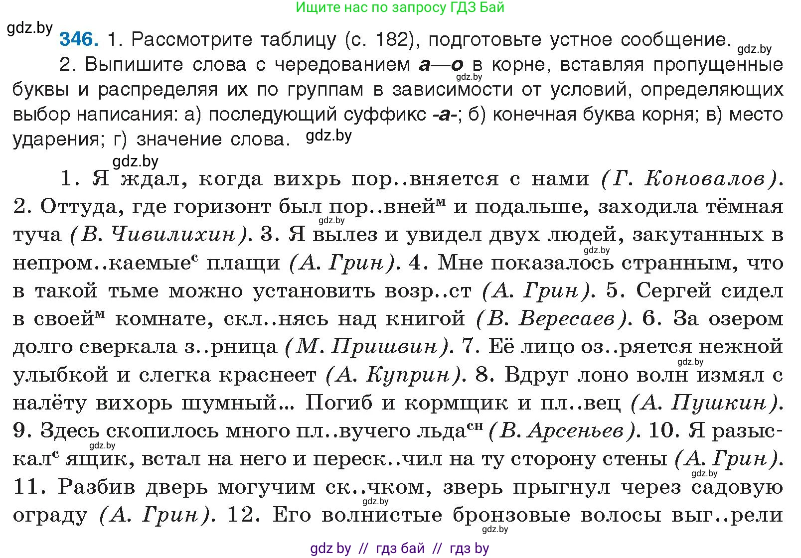 Условие номер 346 (страница 181) гдз по русскому языку 10 класс Леонович, Волынец, учебник