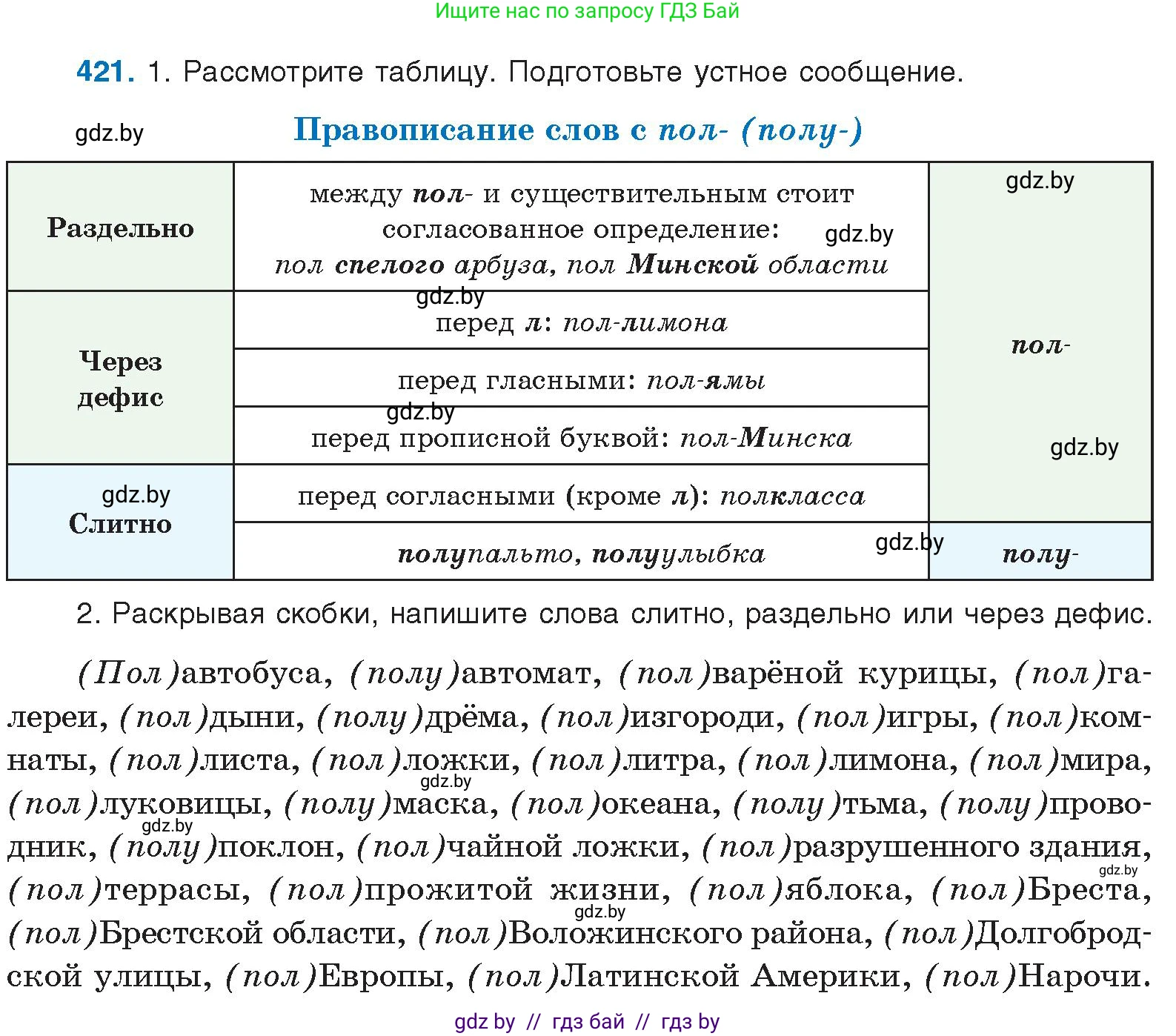 Условие номер 421 (страница 223) гдз по русскому языку 10 класс Леонович, Волынец, учебник