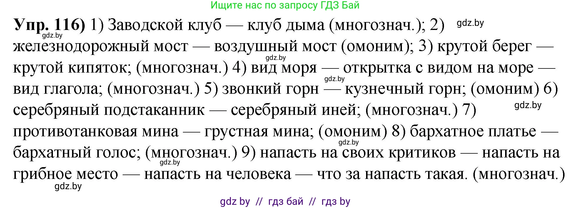 Решение номер 116 (страница 74) гдз по русскому языку 10 класс Леонович, Волынец, учебник