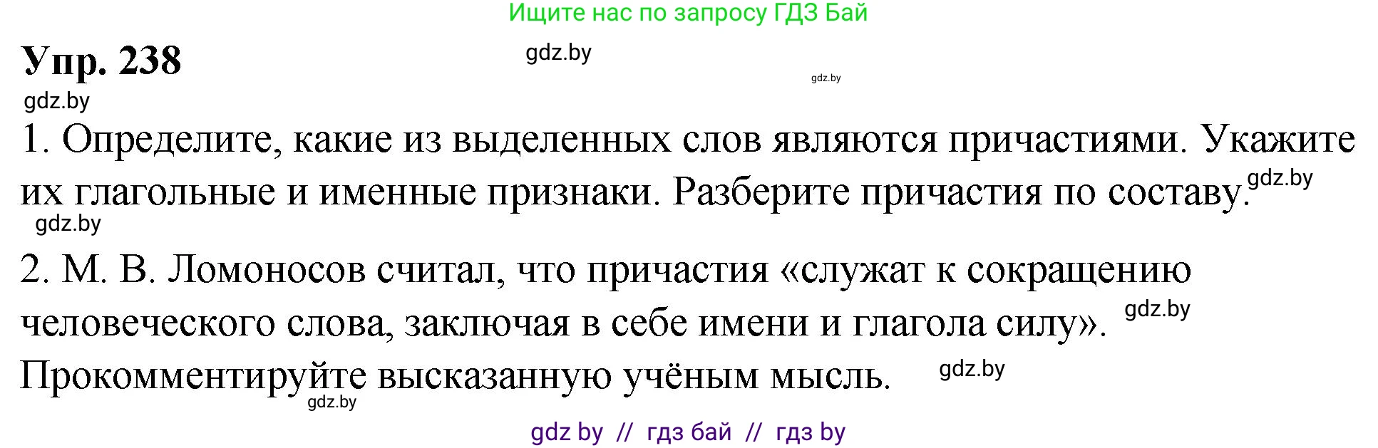 Решение номер 238 (страница 133) гдз по русскому языку 10 класс Леонович, Волынец, учебник