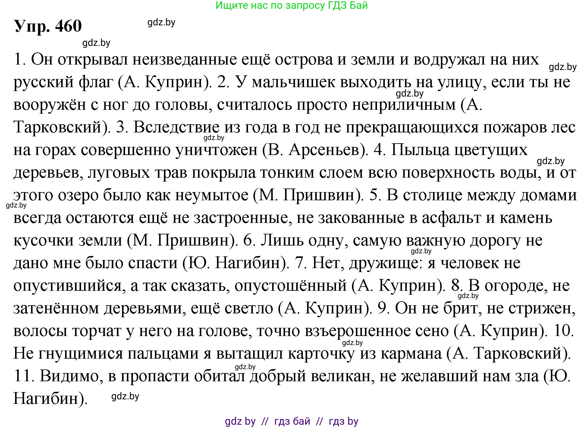 Решение номер 460 (страница 249) гдз по русскому языку 10 класс Леонович, Волынец, учебник