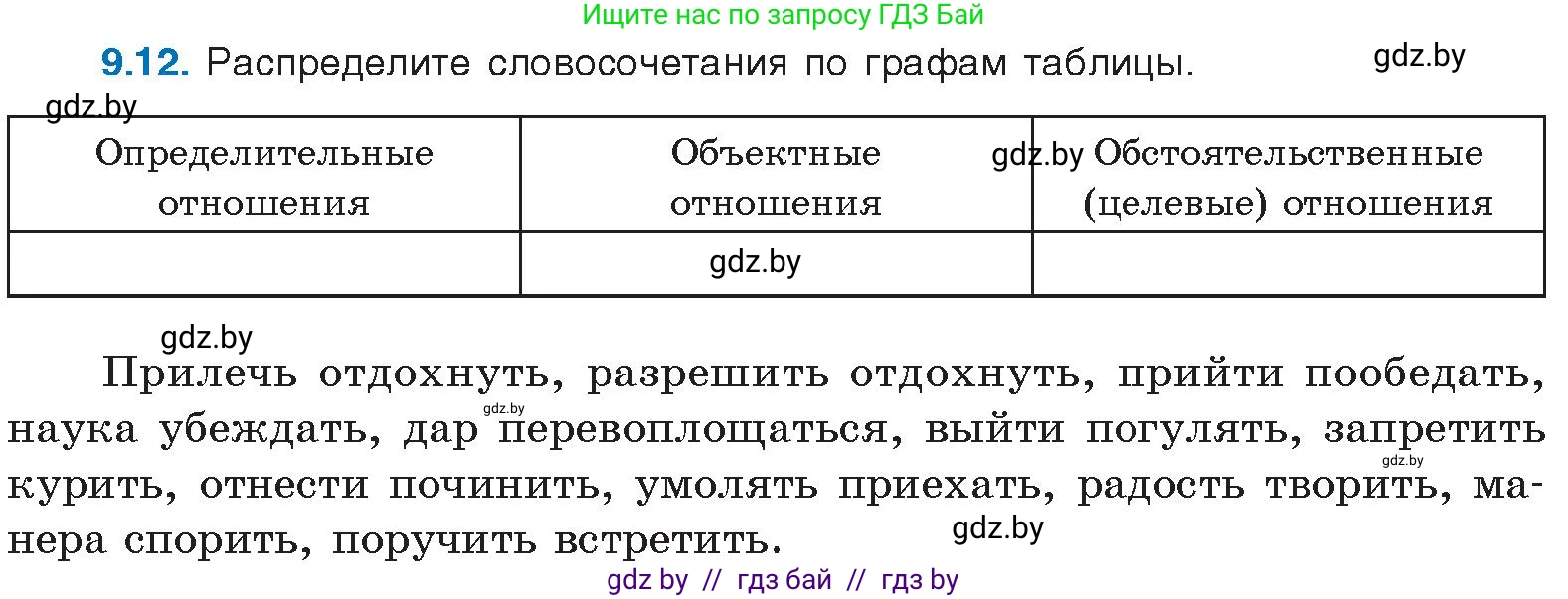 Условие номер 9.12 (страница 56) гдз по русскому языку 11 класс Долбик, Литвинко, учебник
