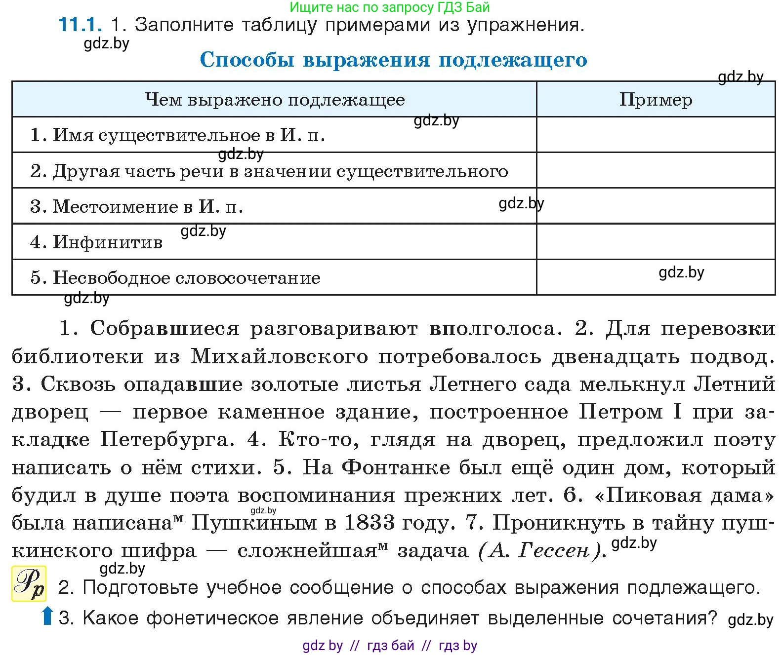 Условие номер 11.1 (страница 64) гдз по русскому языку 11 класс Долбик, Литвинко, учебник