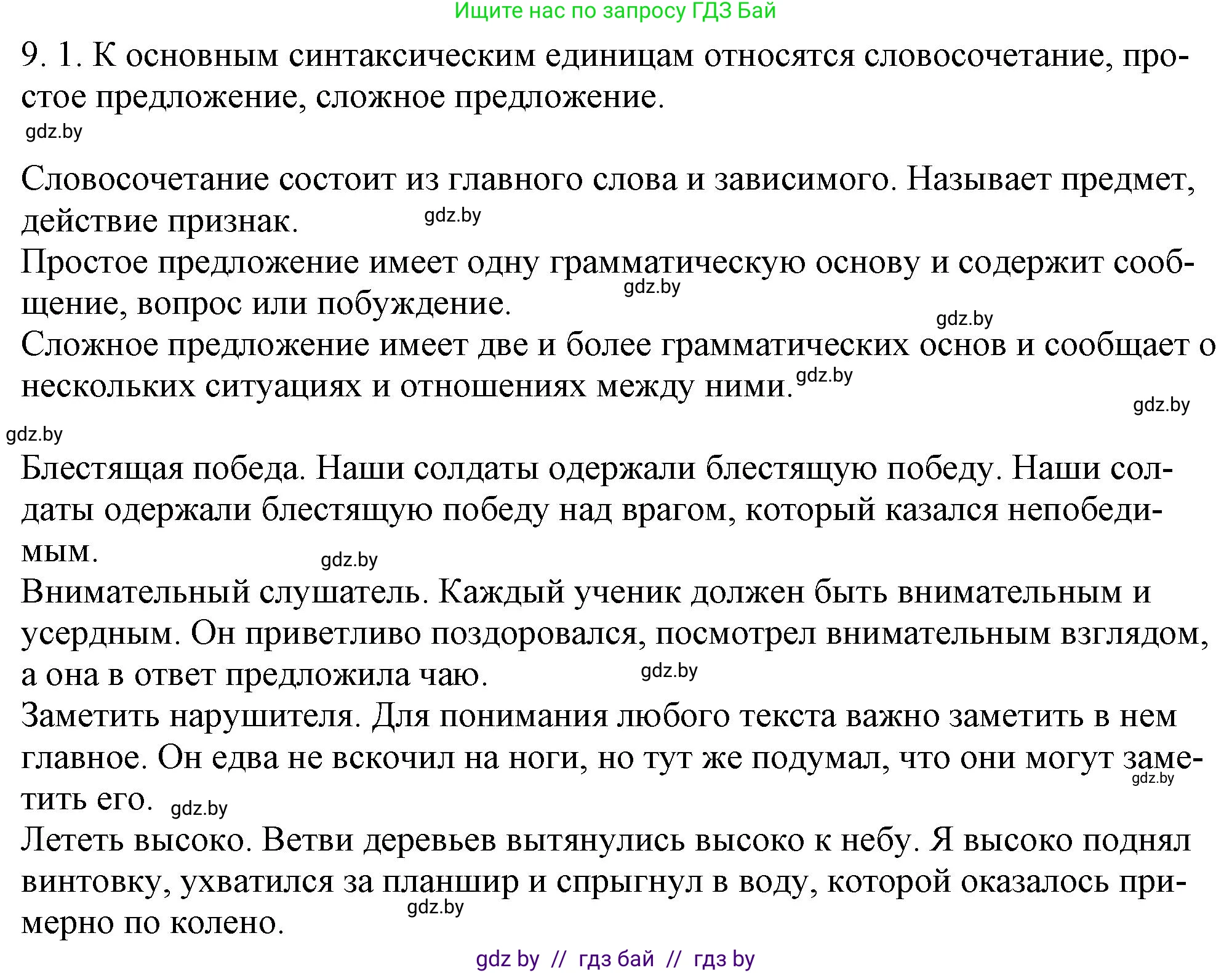 Решение номер 9.1 (страница 50) гдз по русскому языку 11 класс Долбик, Литвинко, учебник