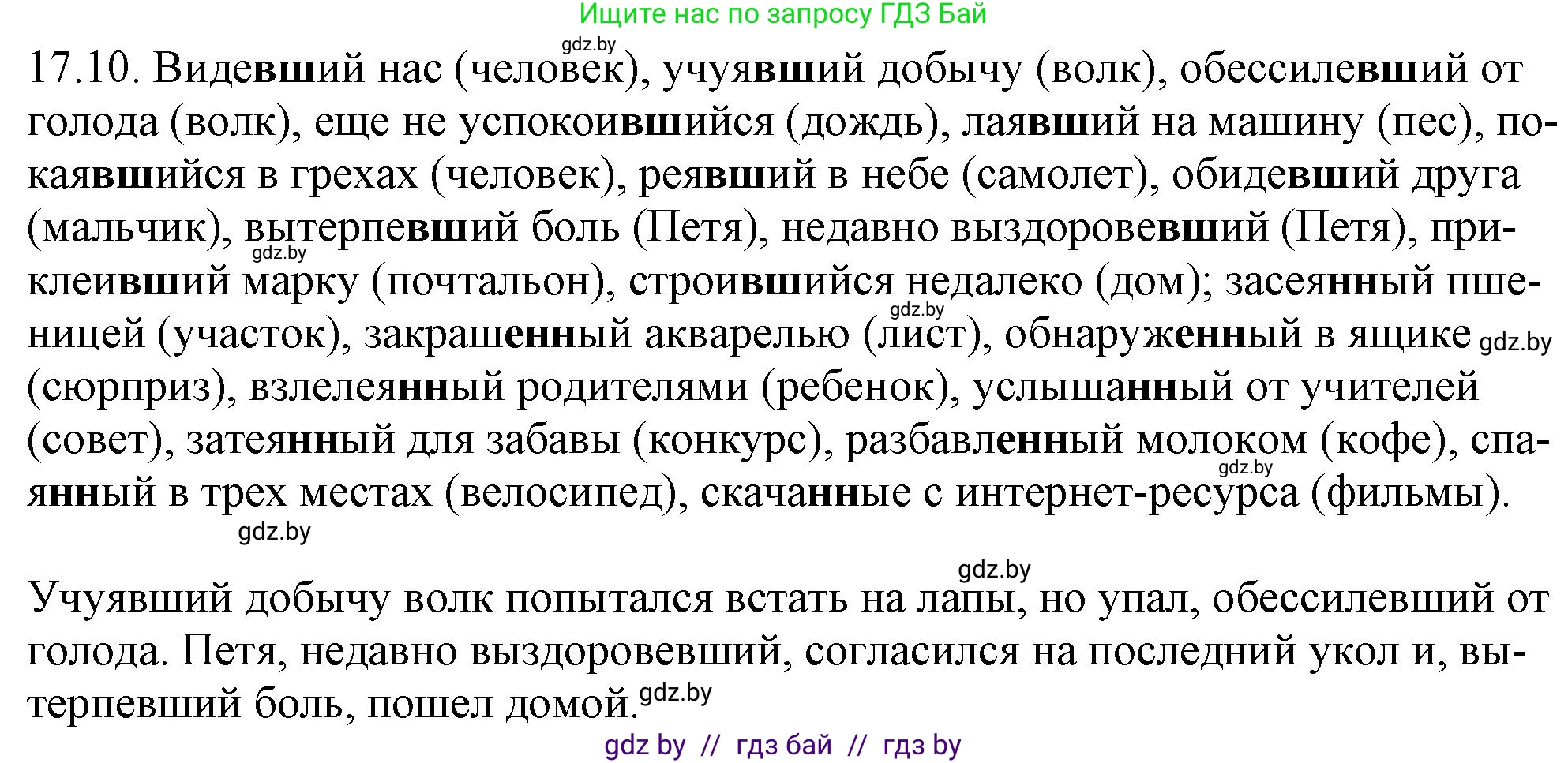Решение номер 17.10 (страница 109) гдз по русскому языку 11 класс Долбик, Литвинко, учебник