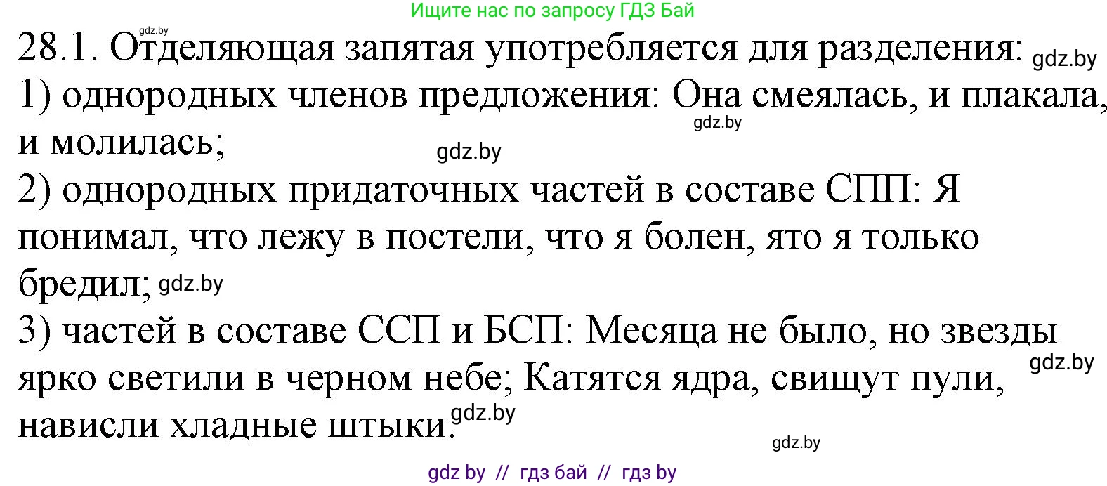 Решение номер 28.1 (страница 189) гдз по русскому языку 11 класс Долбик, Литвинко, учебник