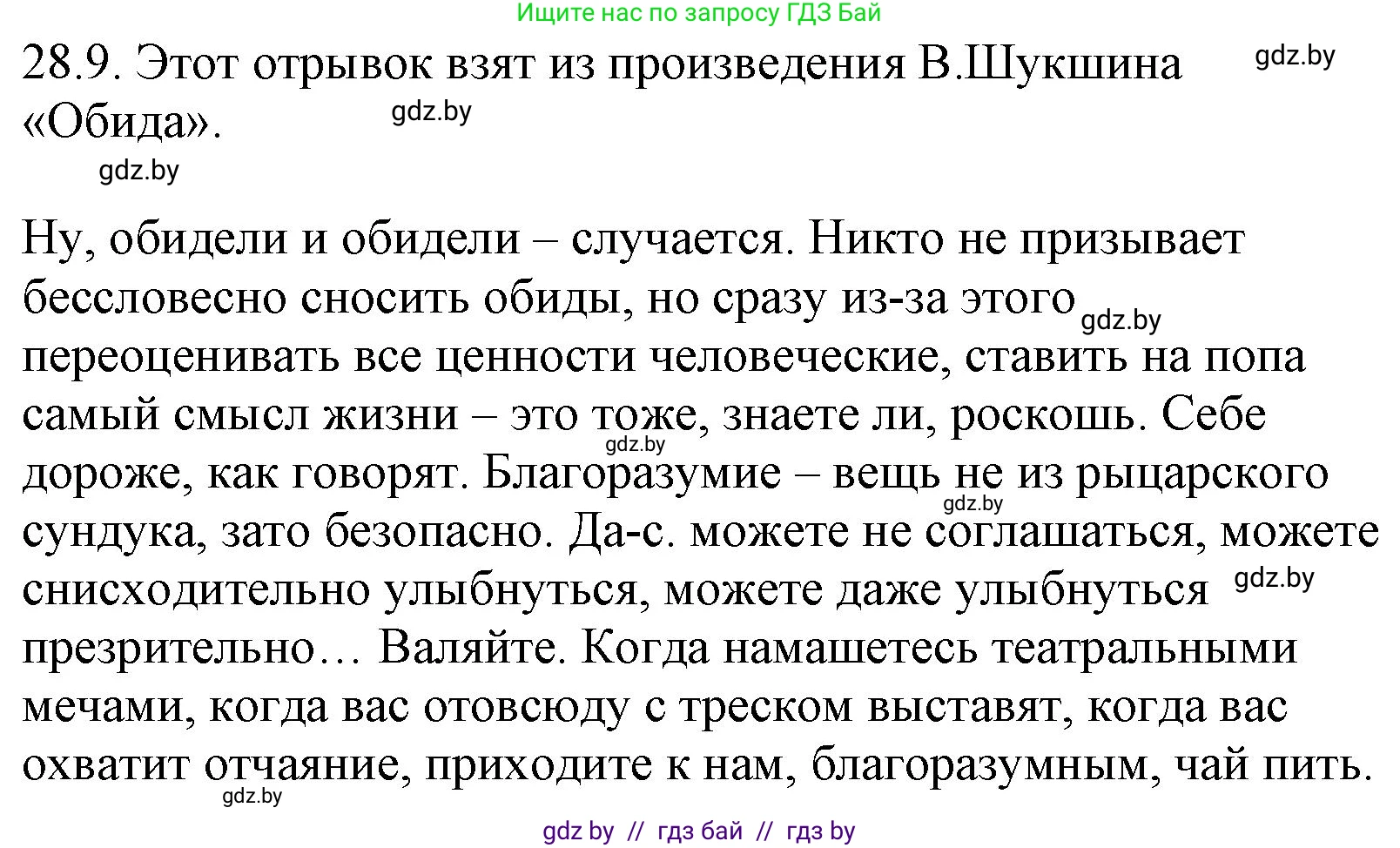 Решение номер 28.9 (страница 198) гдз по русскому языку 11 класс Долбик, Литвинко, учебник